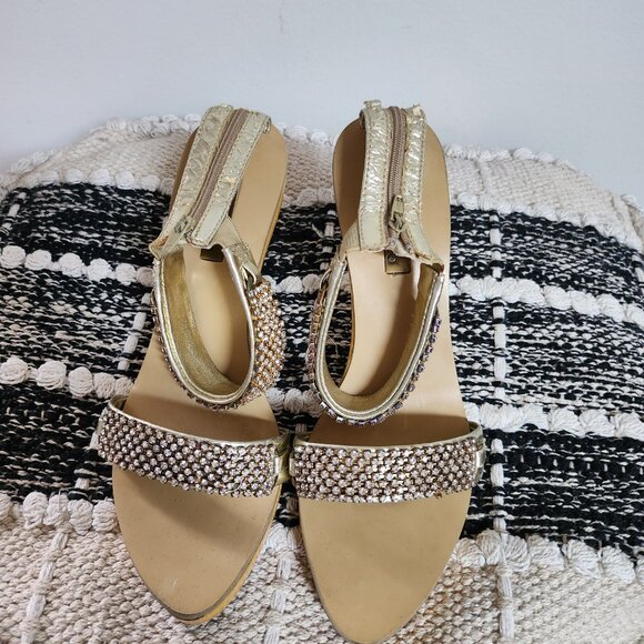 Metallic Rhinestone Dress Sandal - Picture 4 of 5